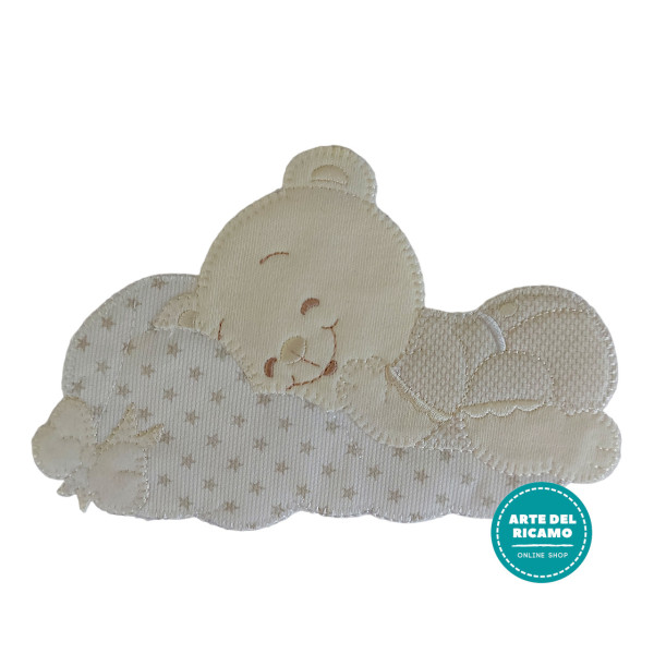 Iron-on Patch Dreaming Teddy Bear  -  Cream Stars